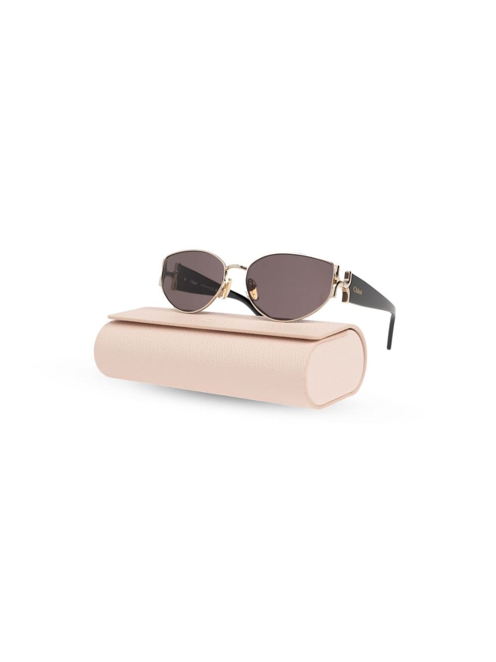 logo-engraved oval-lens sunglasses - 3