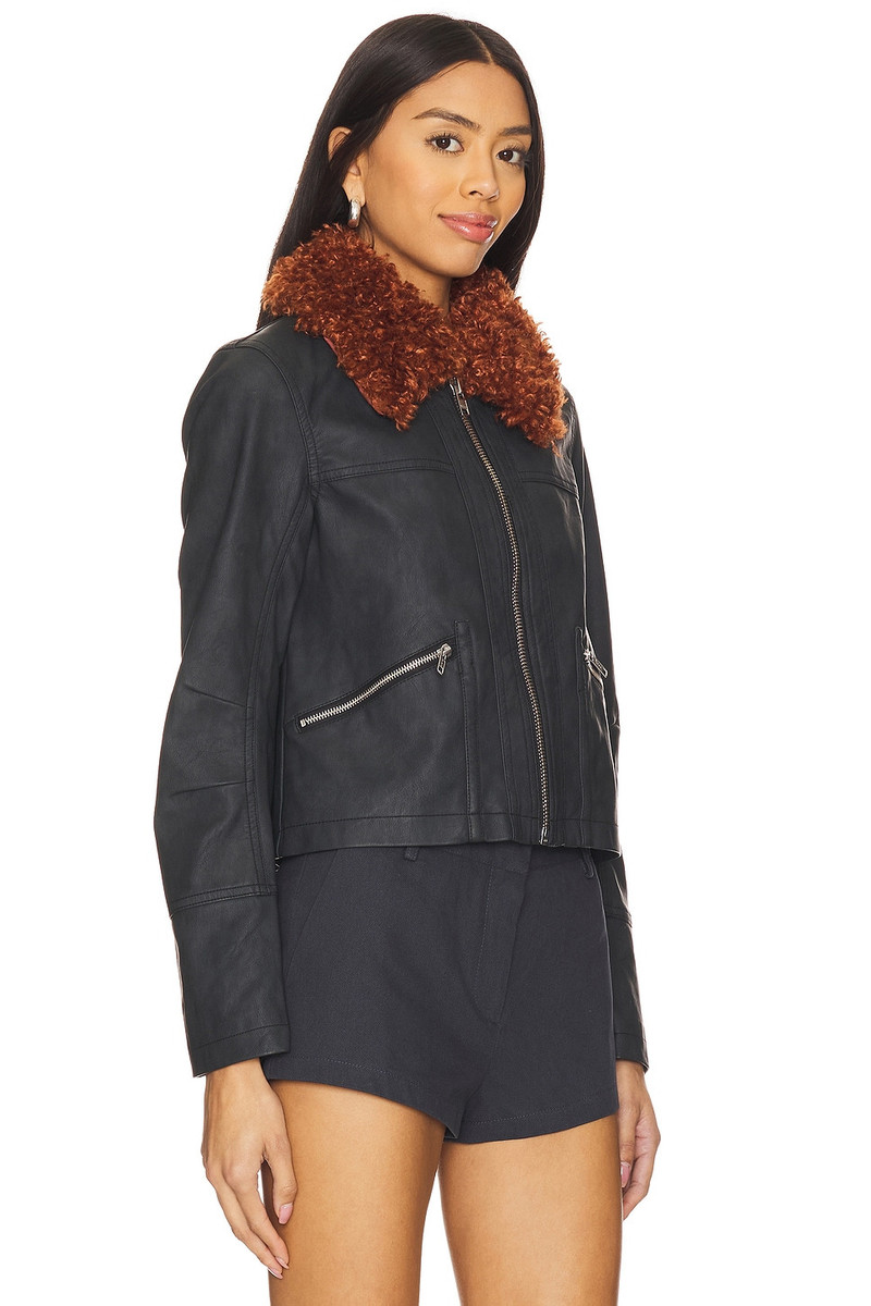 FREE PEOPLE x REVOLVE Jayce Faux Leather Jacket With Faux Fur Trim outlook