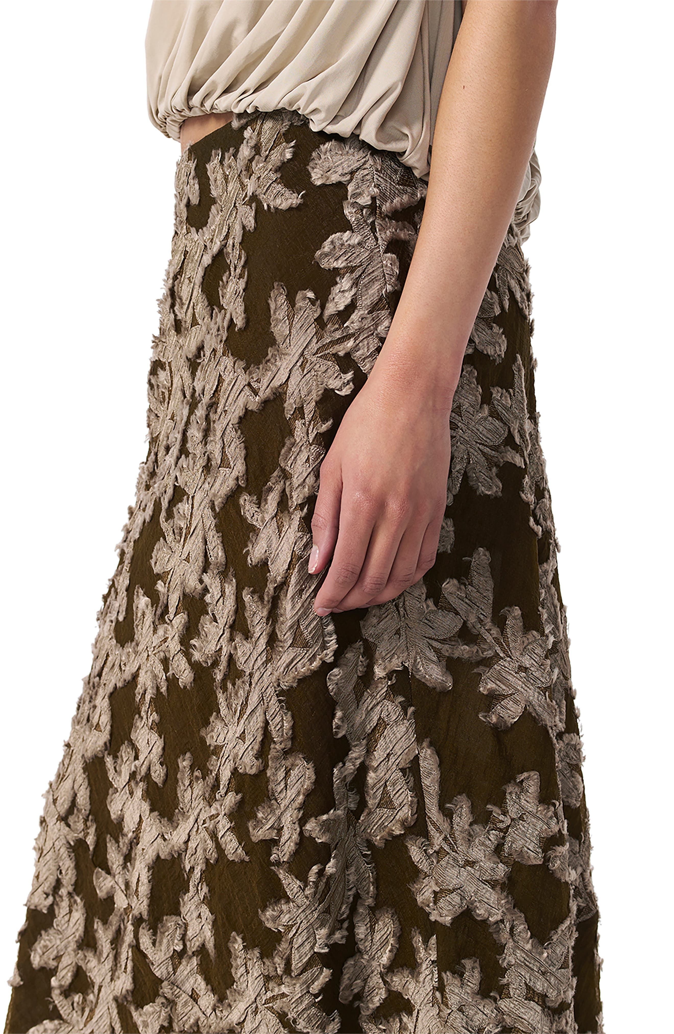 rag & bone Wren Print Maxi A-Line Skirt in Olive at Nordstrom - 5