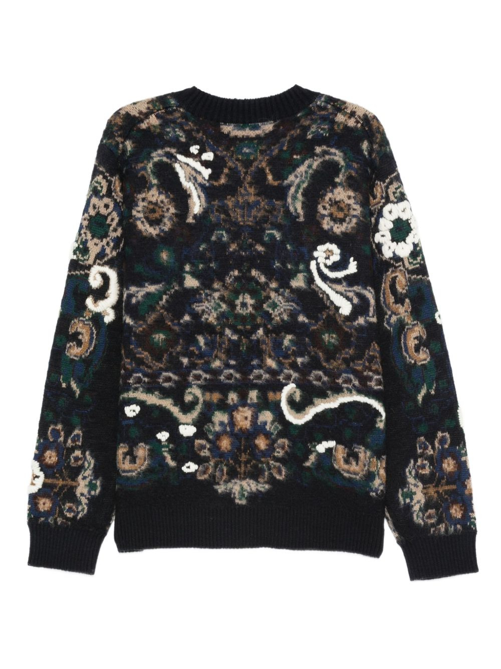 floral-pattern crew-neck sweater - 2