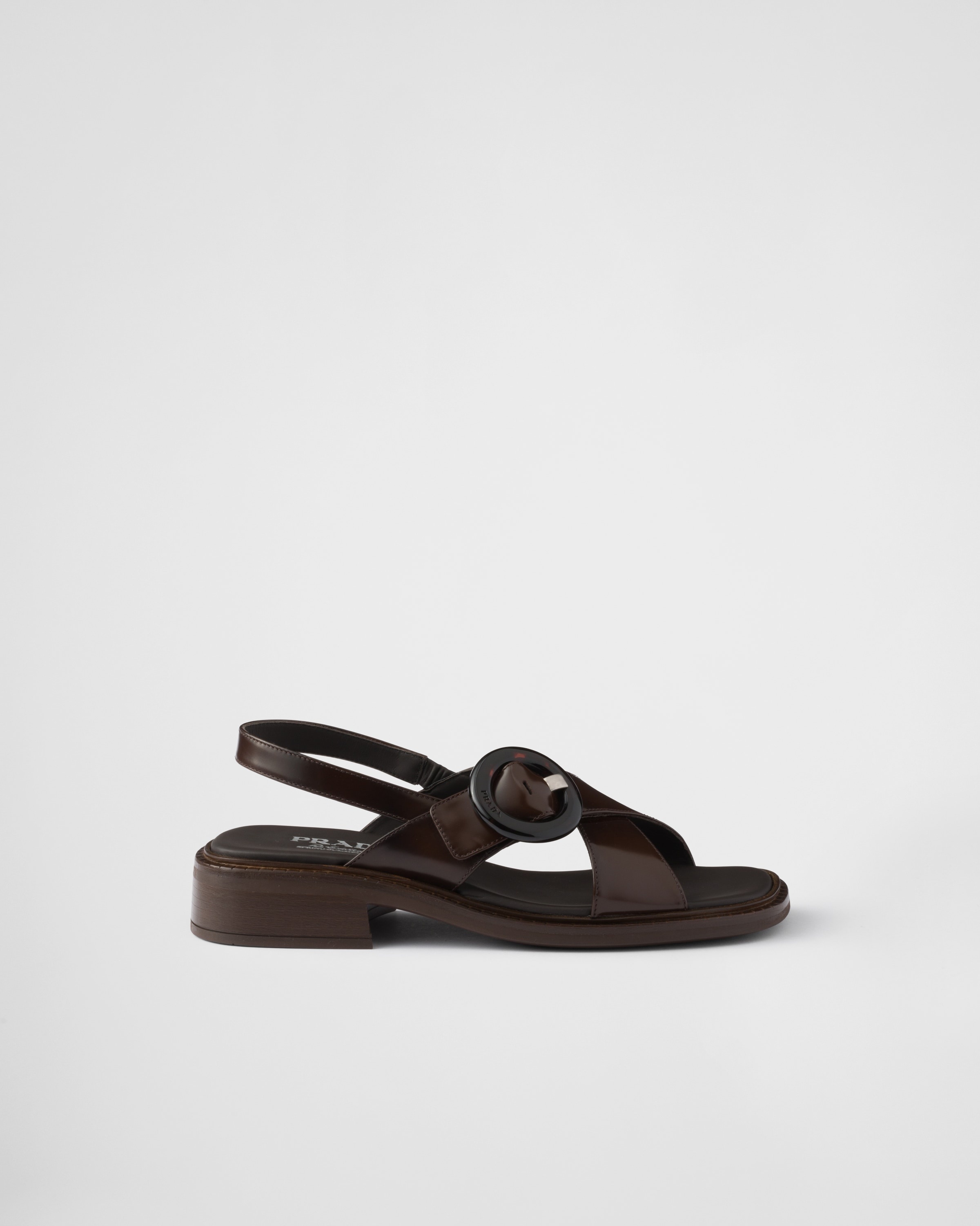Brushed leather sandals with buckle - 2
