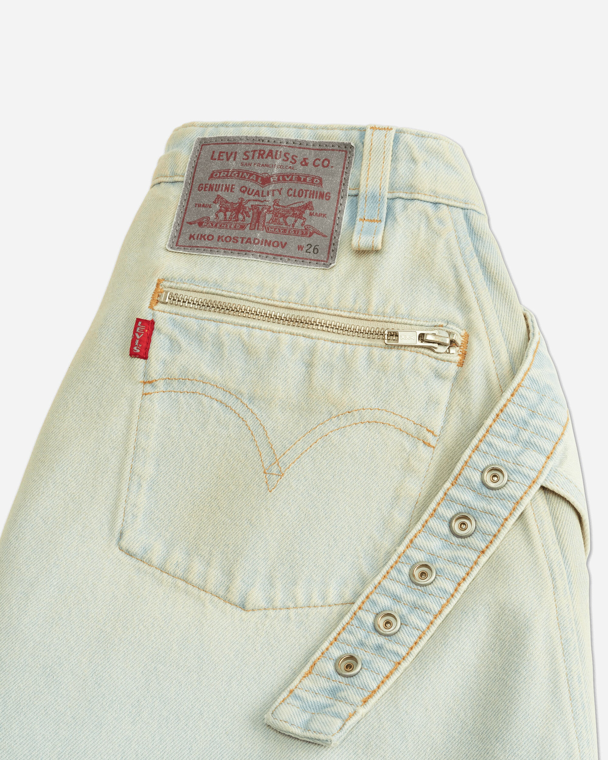 Women's Levi's Carina Apron Shorts Light Indigo Wash - 3