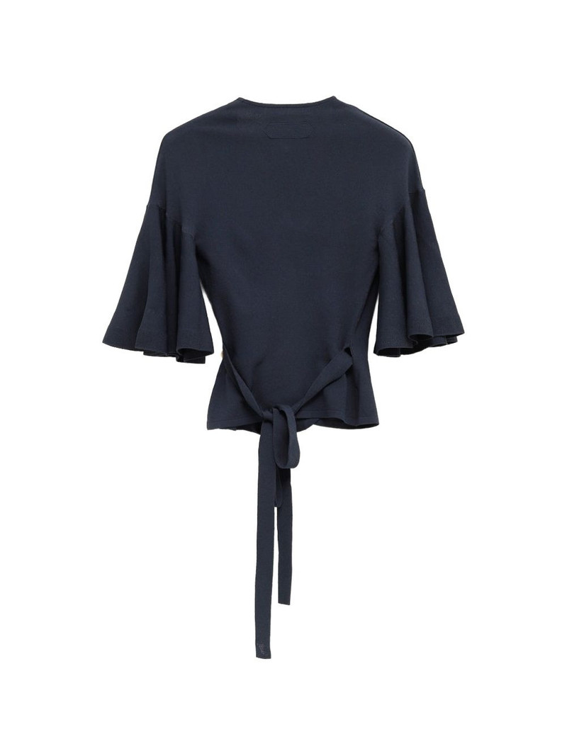 JACQUEMUS Paysan wrap flared-sleeve top outlook