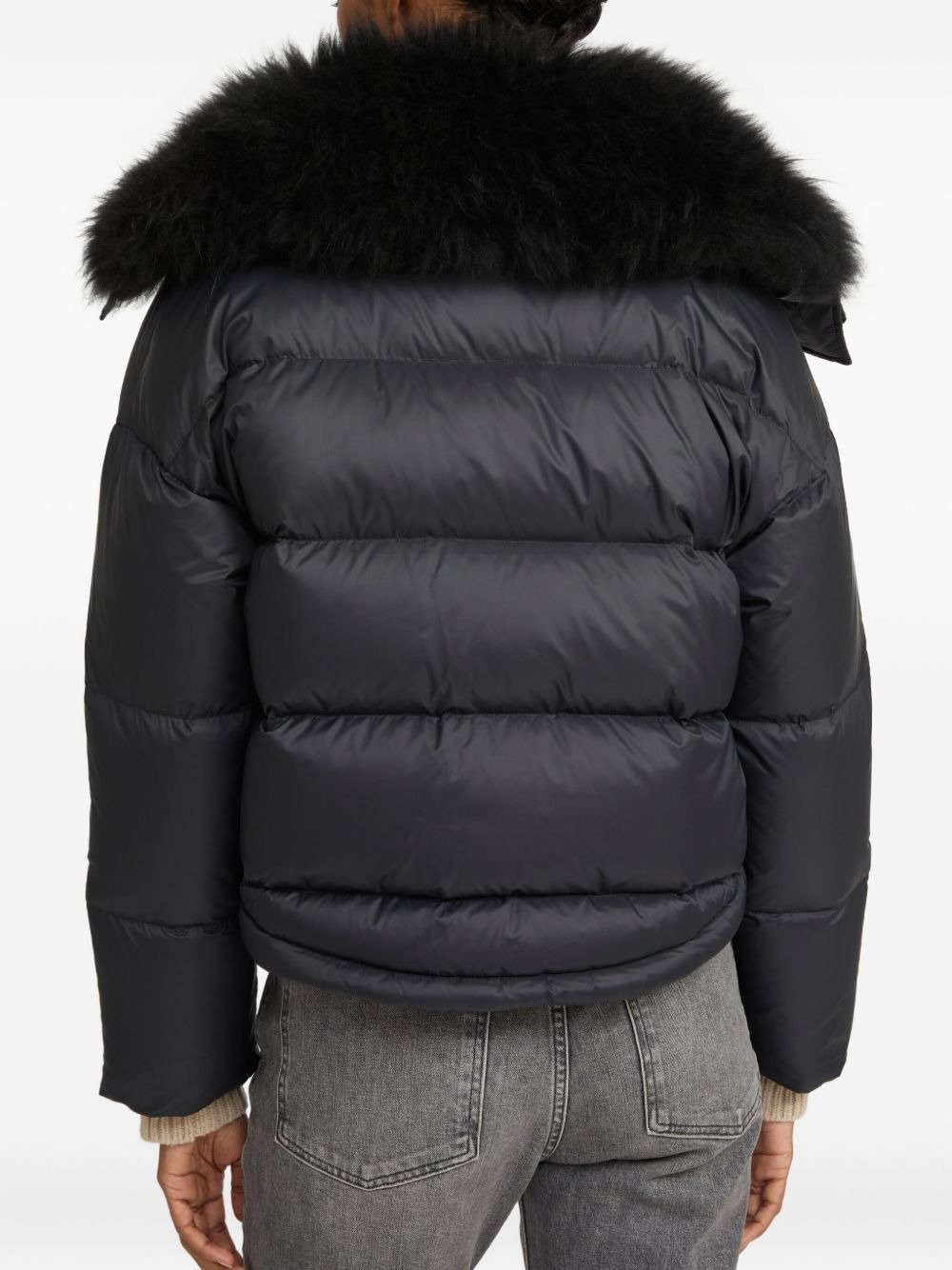lambsherling-trim puffer jacket - 4