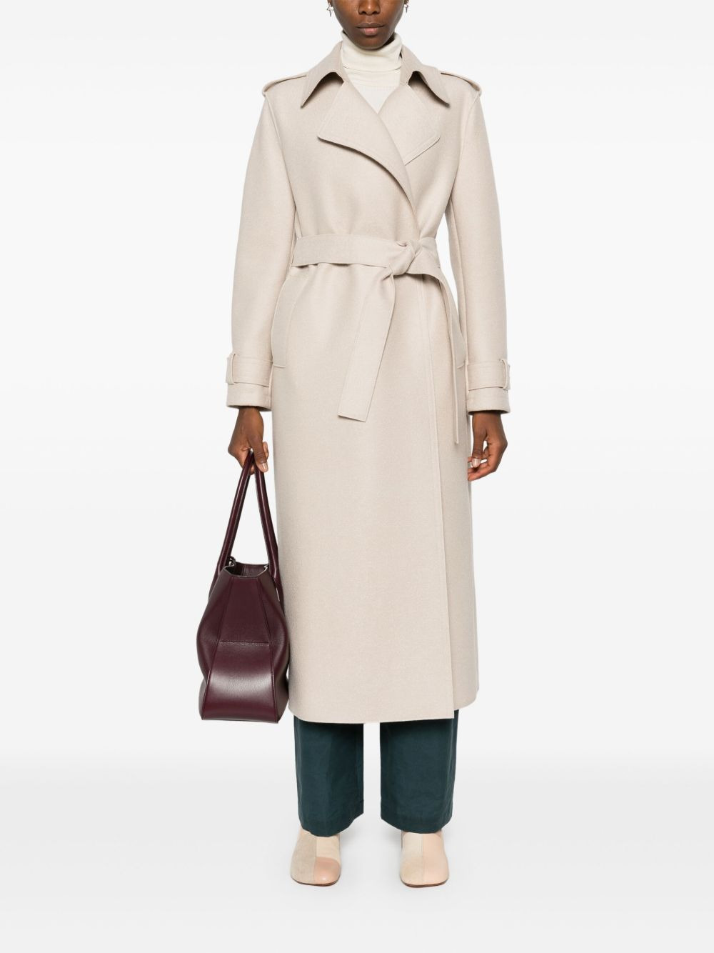 belted wool coat - 2