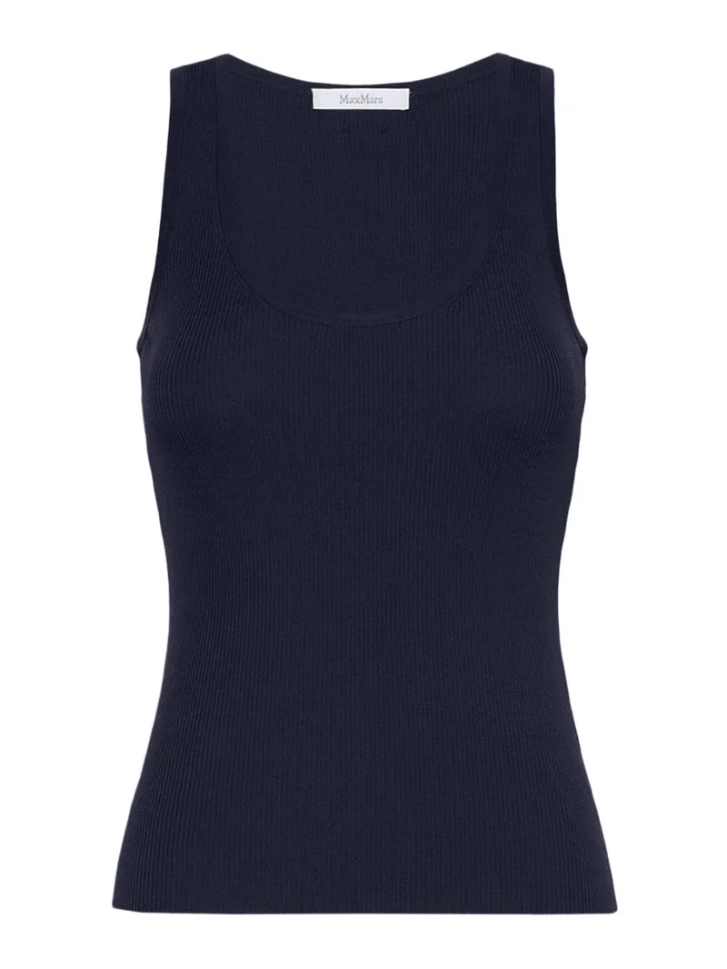 Max Mara Women Fitted Ribbed Top In Viscose Crepe - 1