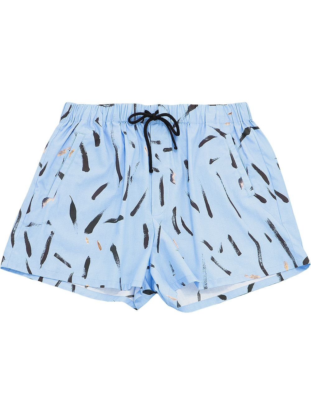 painterly-print drawstring shorts - 1