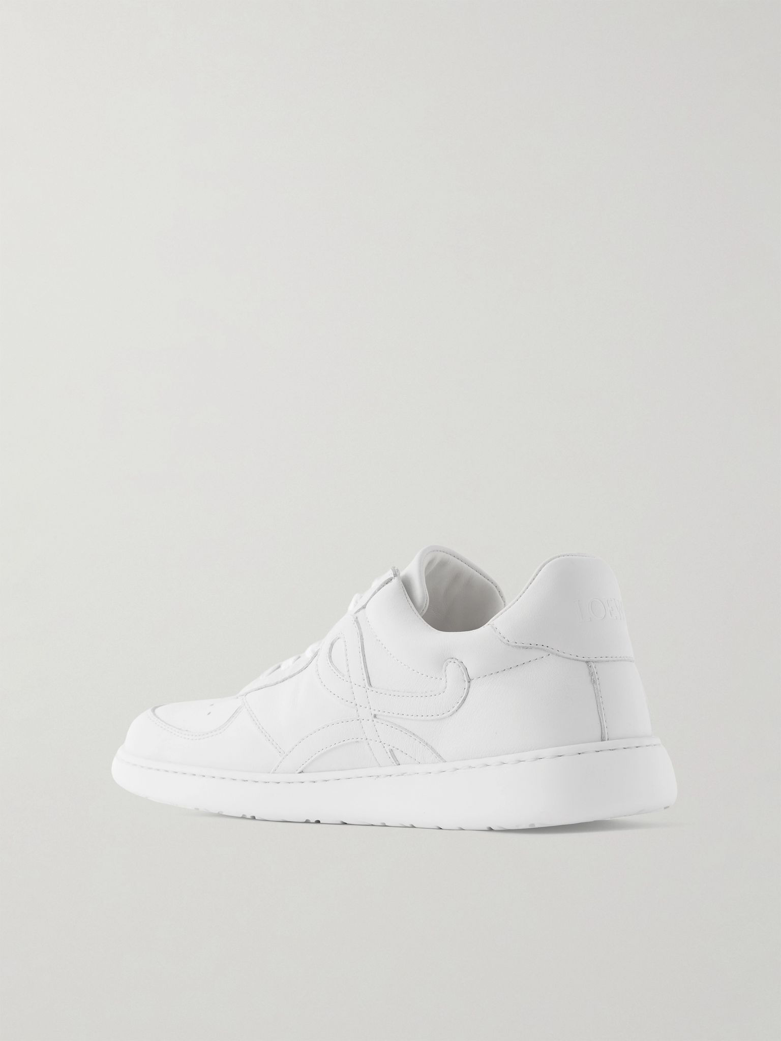Jambo Logo-Appliquéd Leather Sneakers White - 4