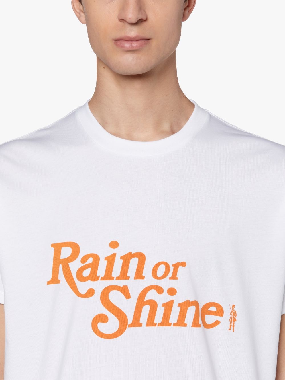 WHITE X ORANGE COTTON RAIN OR SHINE T-SHIRT - 5
