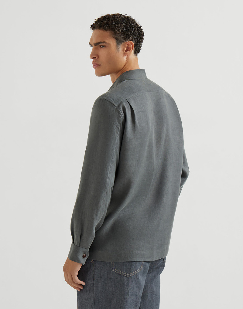 Linen easy fit shirt with Crête details 3