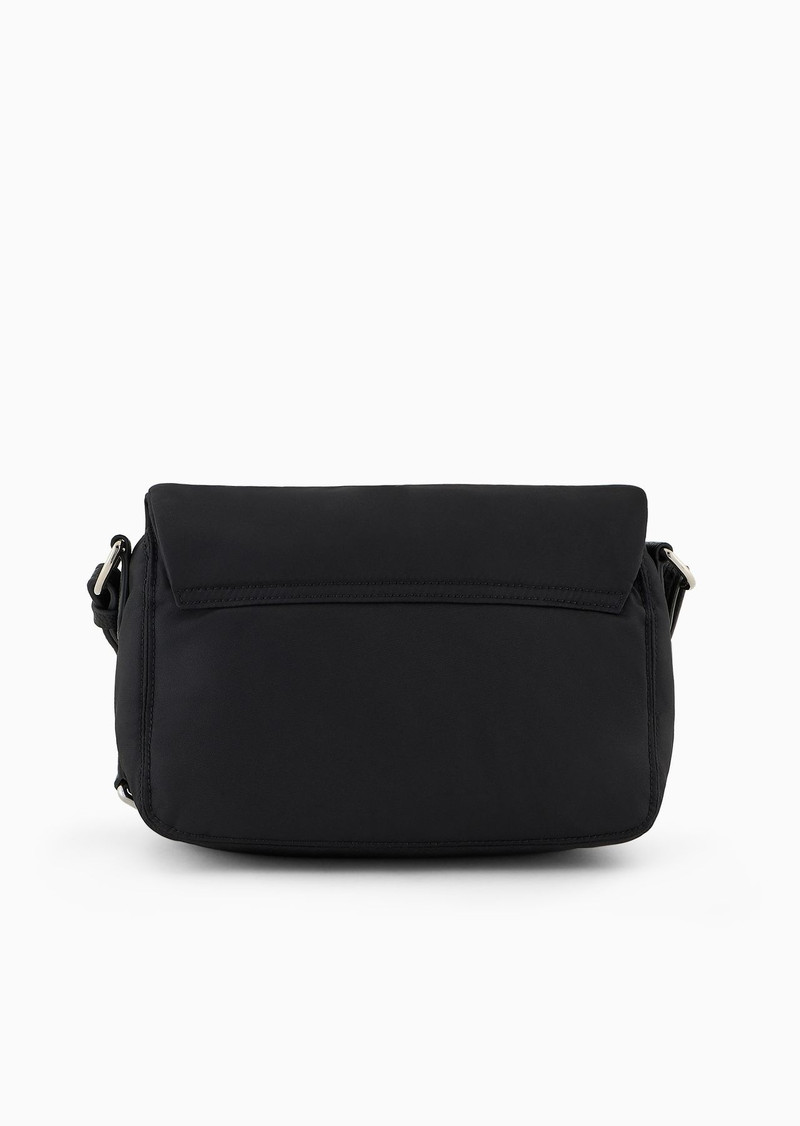 ASV recycled nylon shoulder bag with eagle plaque 3