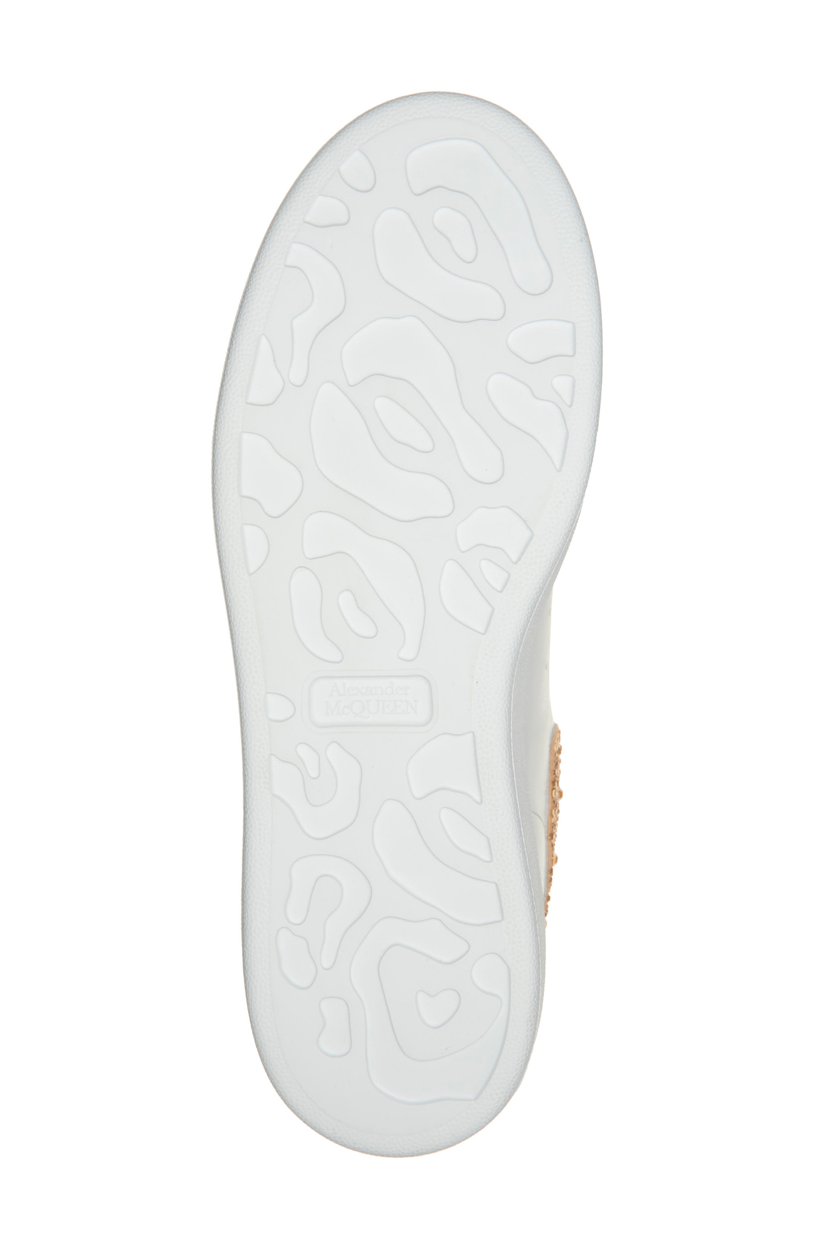 McQueen Oversize Crystal Embellished Sneaker in White/Dark Camel at Nordstrom - 6