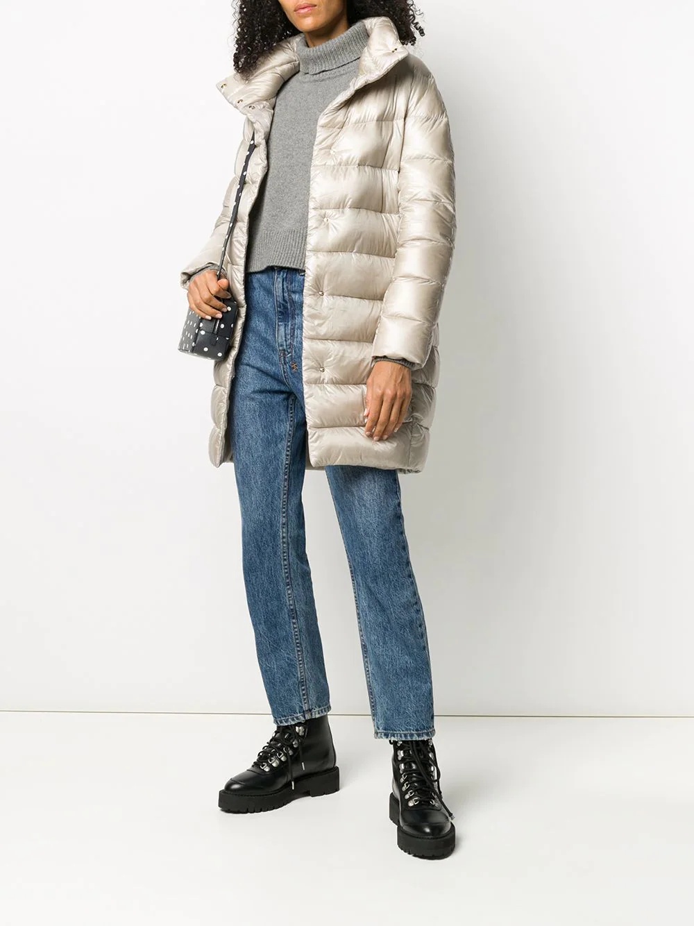 padded high-neck coat - 2