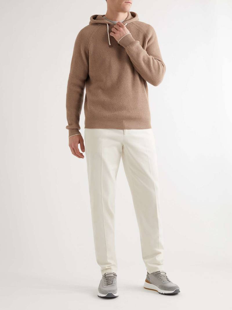 Brunello Cucinelli Ribbed Cashmere Hoodie outlook