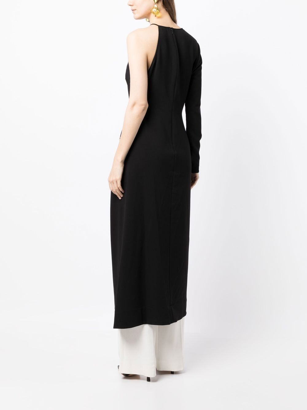 buttoned one-shoulder midi dress - 4