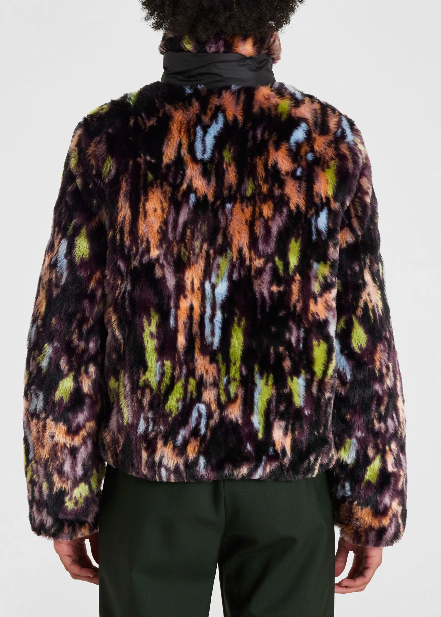 Black 'Bark' Reversible Faux Fur Coat - 6