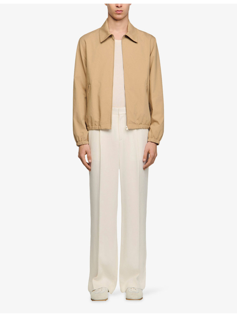 Sandro Collared Zip-Up Cotton-Blend Jacket outlook