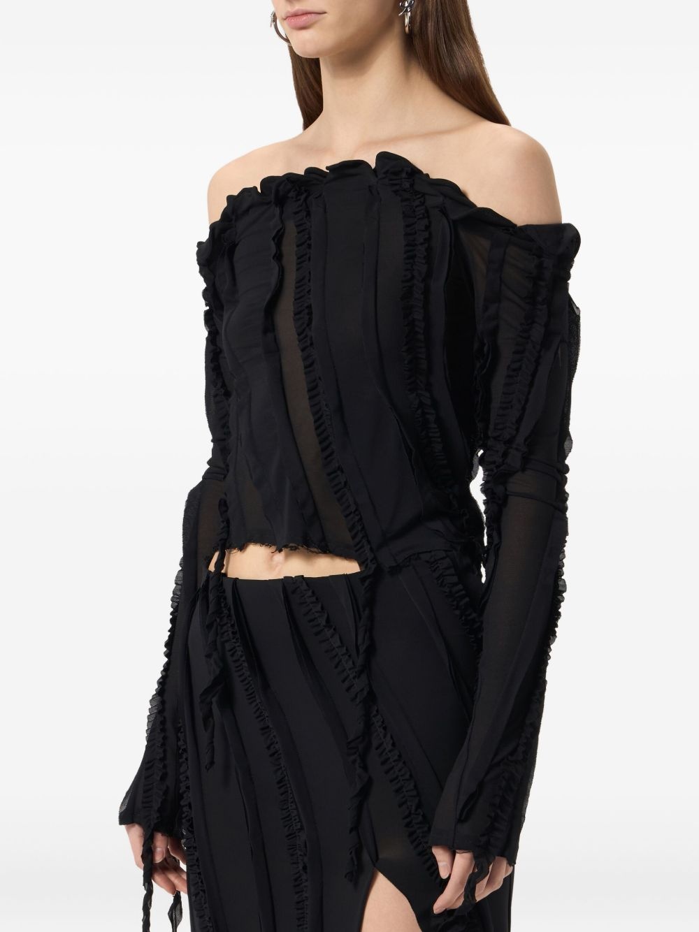 off-shoulder ruffled top - 4