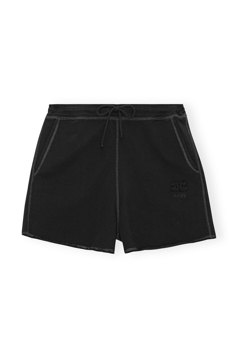BLACK ISOLI DRAWSTRING SHORTS - 1