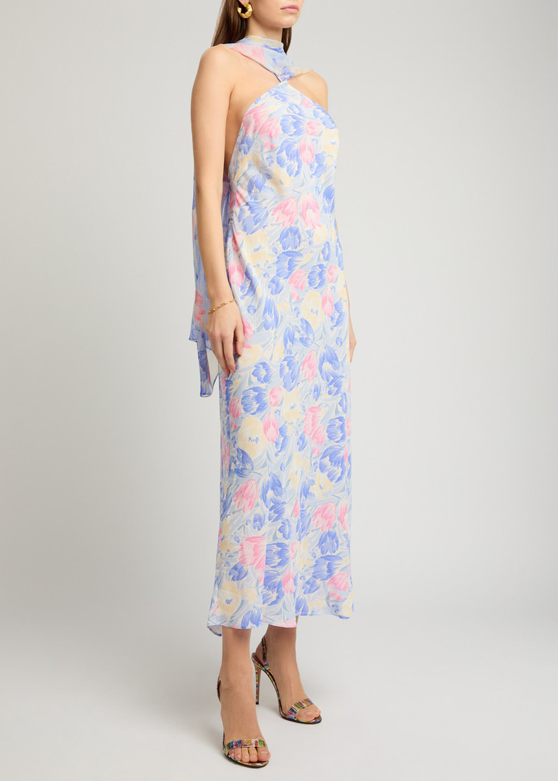 RIXO Rixo Hayley Printed Scarf-effect Midi Dress outlook