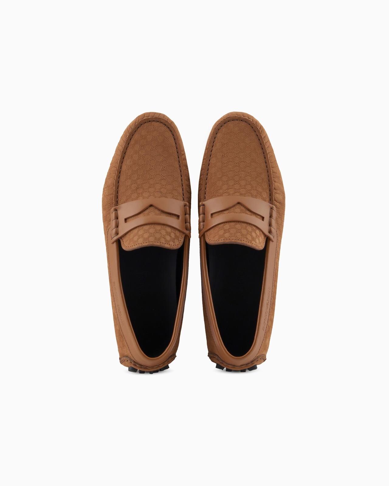Leather driving loafers with all-over embossed pattern - 3