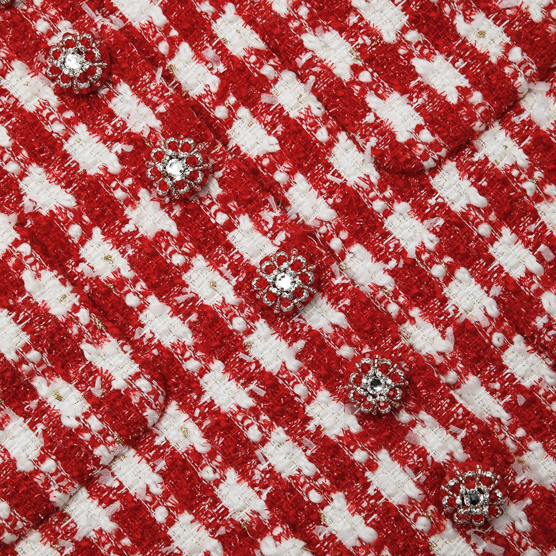 Red Check Boucle Jacket - 7