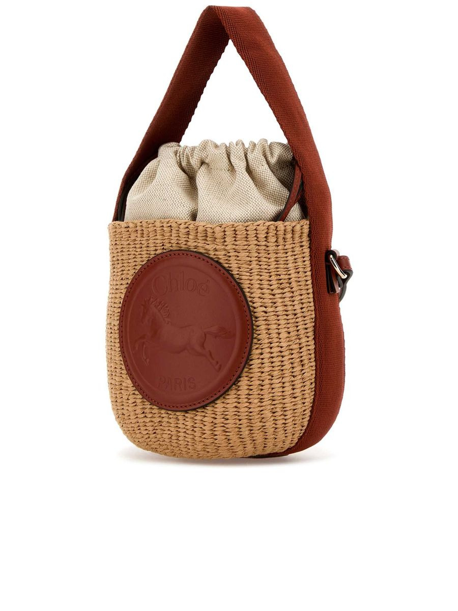 Small Horse Medal Basket in Natural Fibers - 2