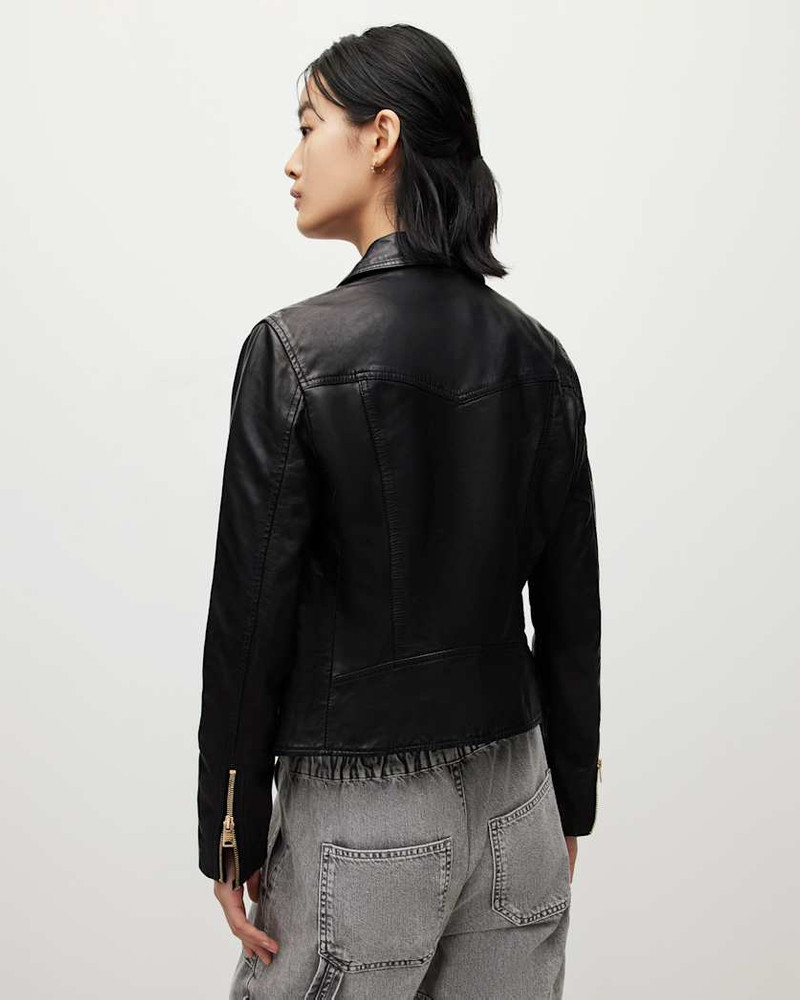 VELA SLIM FIT LEATHER BIKER JACKET 6