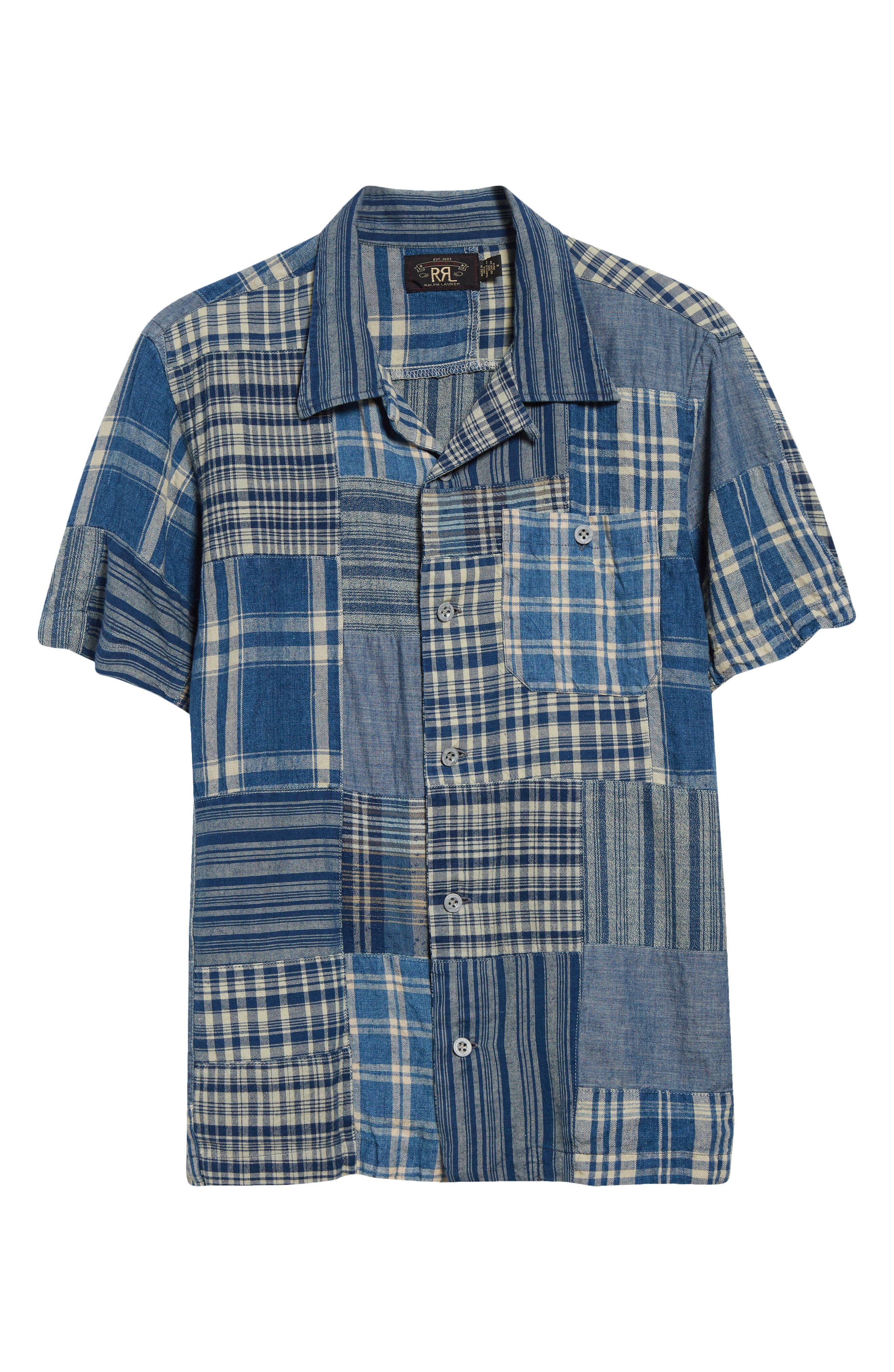 Double RL Indigo Patchwork Camp Shirt at Nordstrom - 6