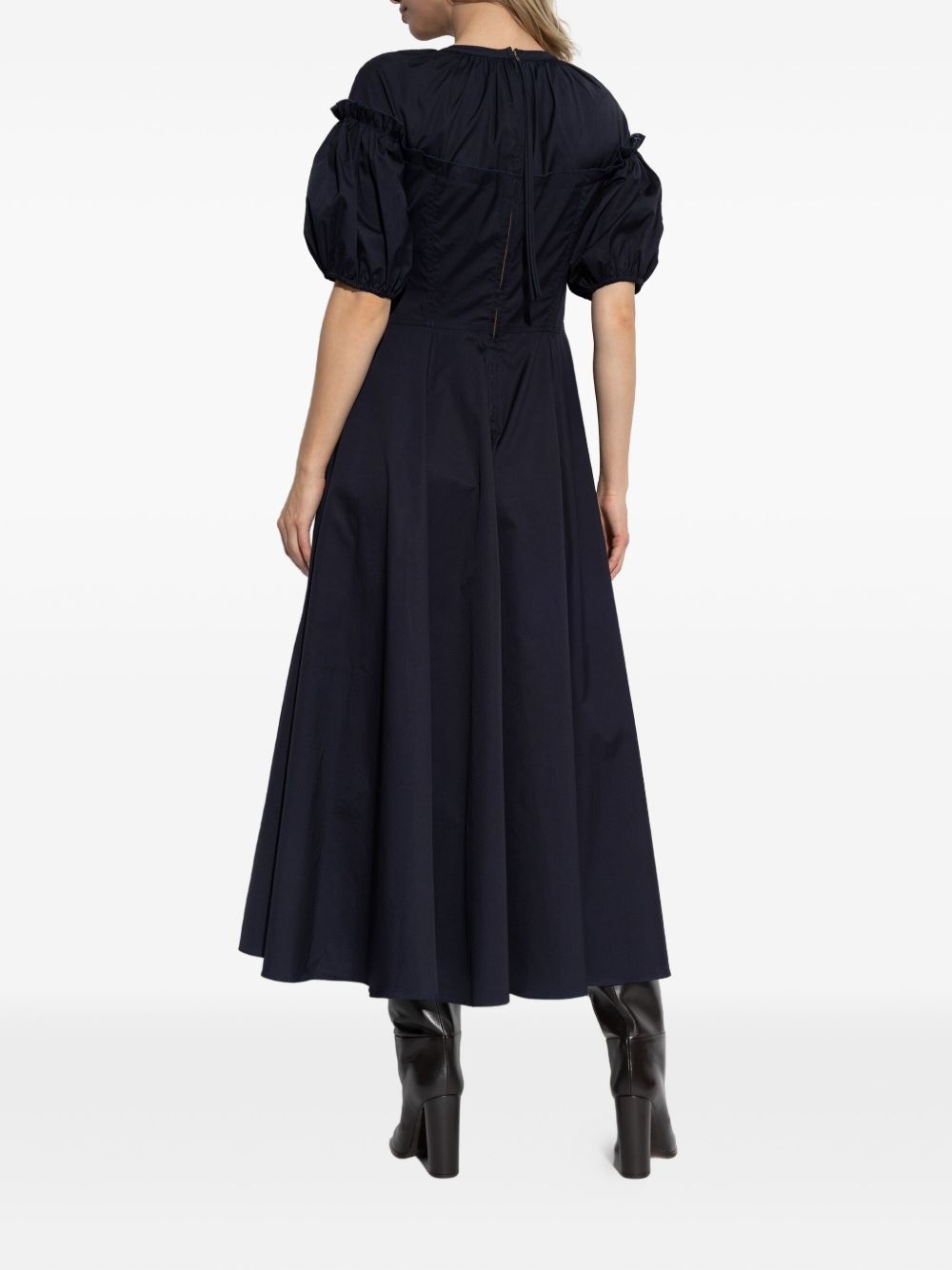 puff-sleeve midi dress - 4
