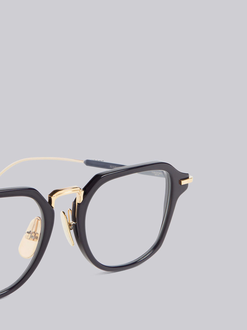 Thom Browne TB423 - Navy And White Gold Clubmaster Glasses outlook