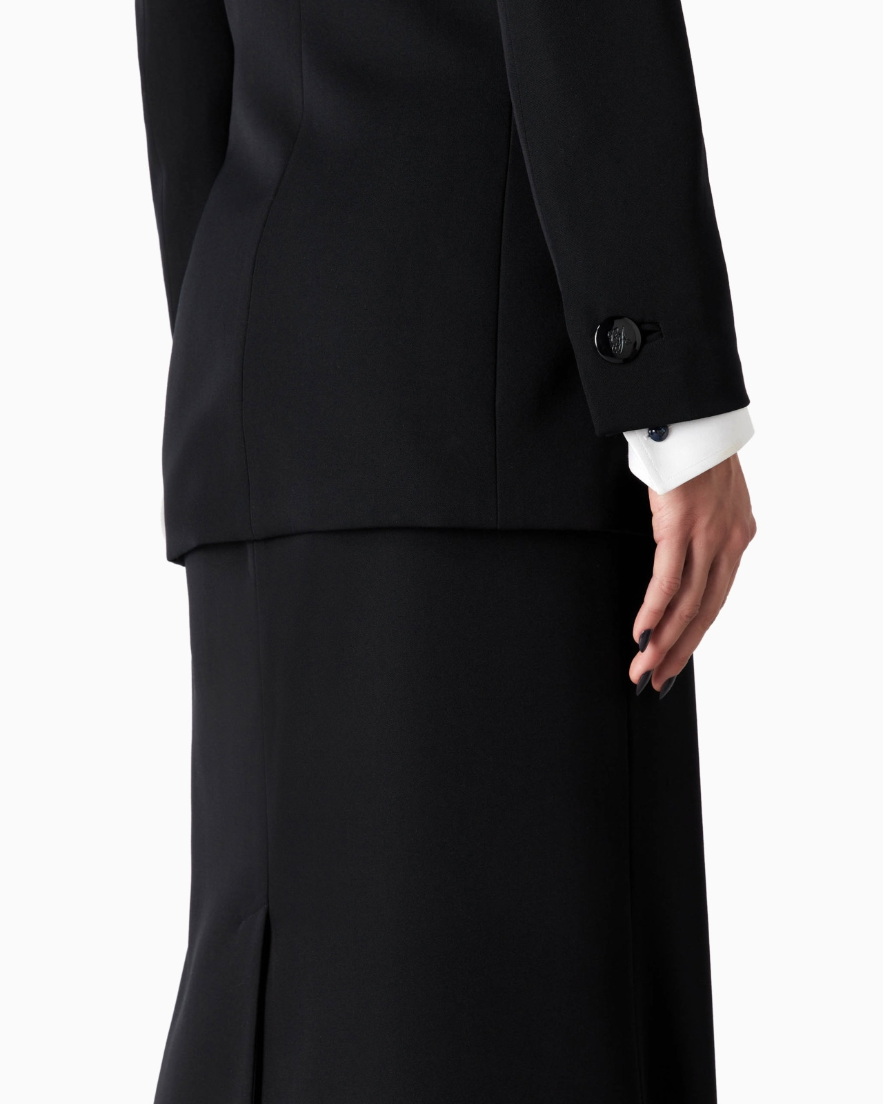 Barathea wool and velvet single-breasted jacket - 6