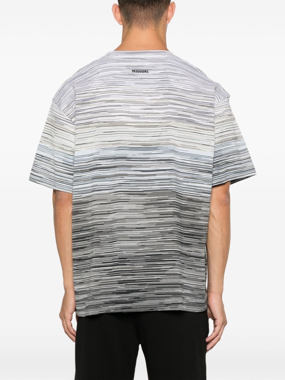 logo-rubberised striped T-shirt - 4