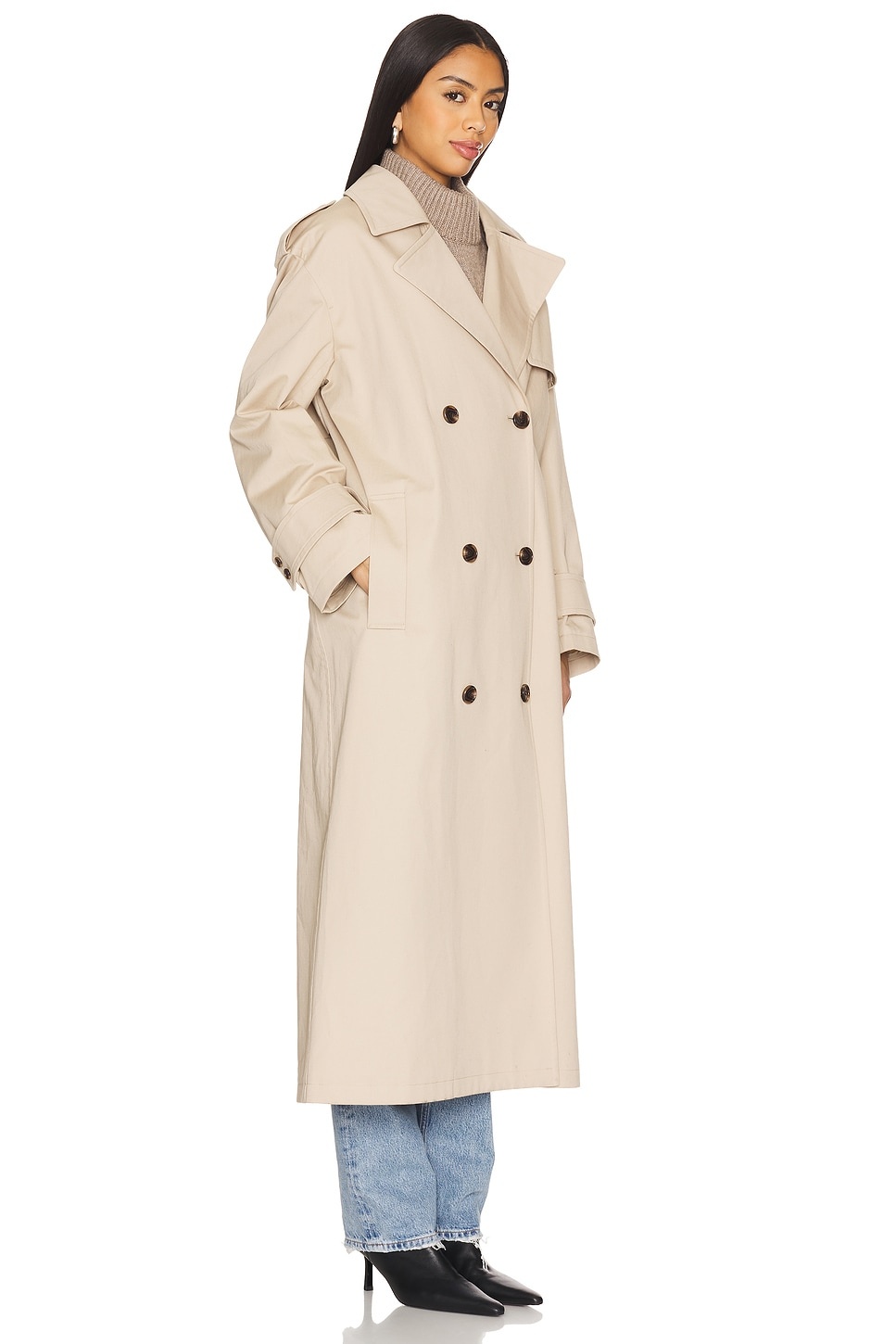 Oversized Double Button Trench - 3