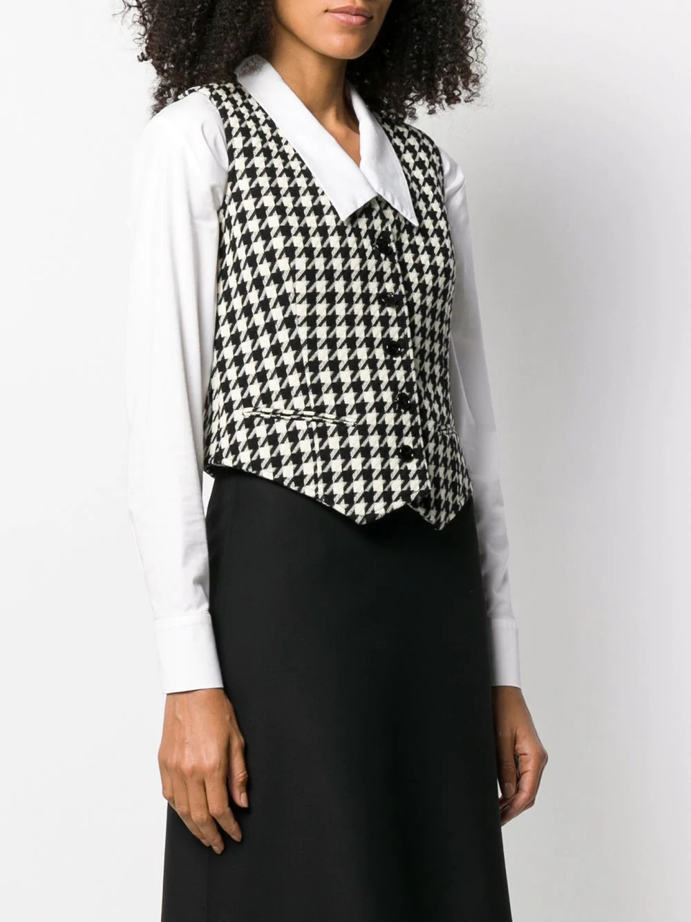 houndstooth single-breasted waistcoat - 3