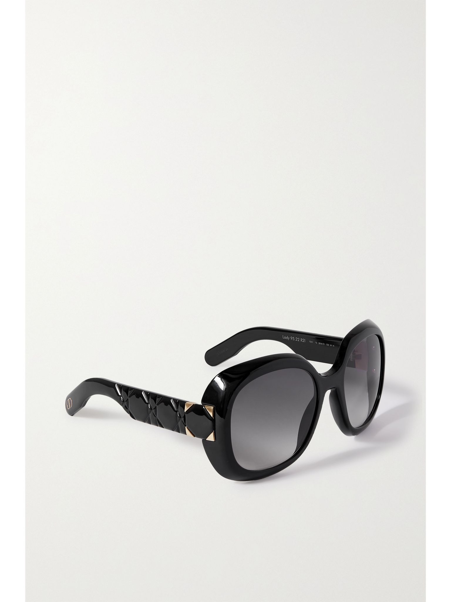 Lady 95.22 R2I oversized round-frame acetate sunglasses Black - 3
