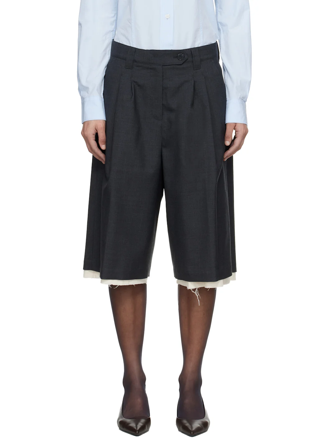 Gray Slash Shorts - 1