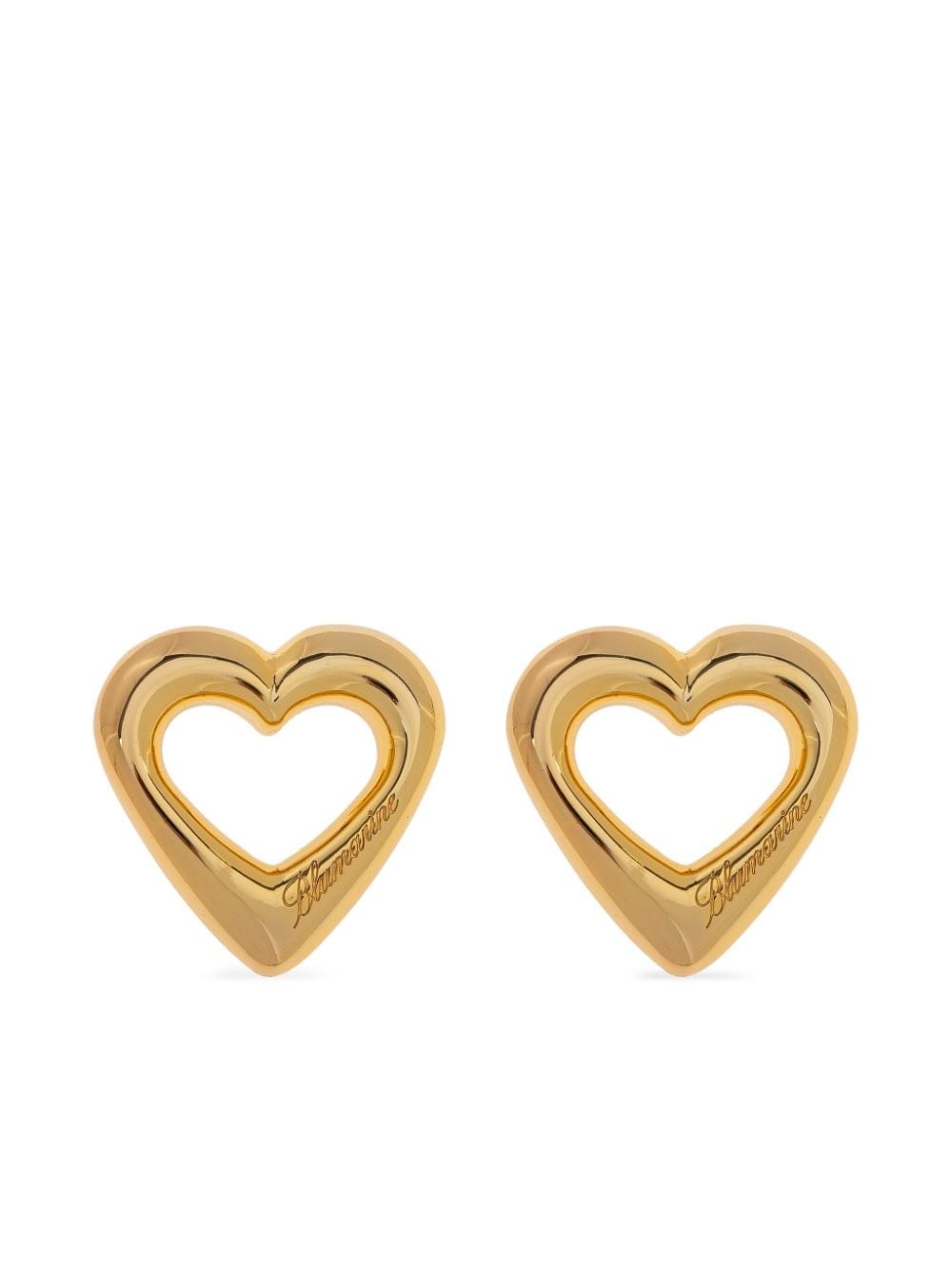 logo-engraved heart earrings - 1