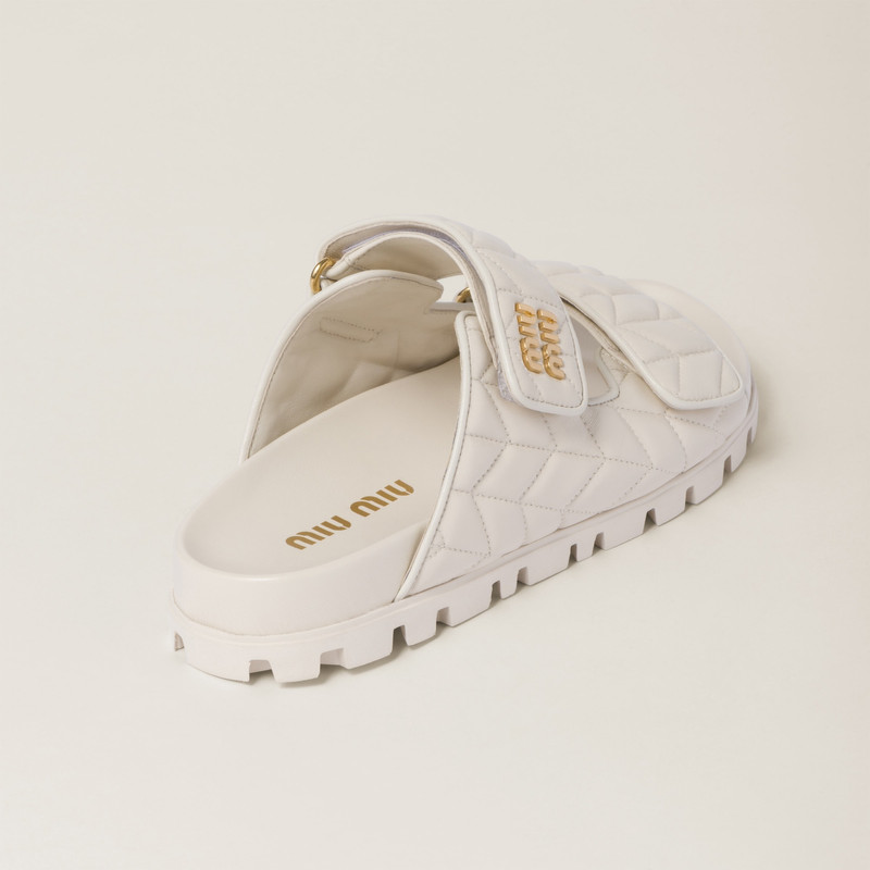 Miu Miu Matelassé nappa leather slides outlook