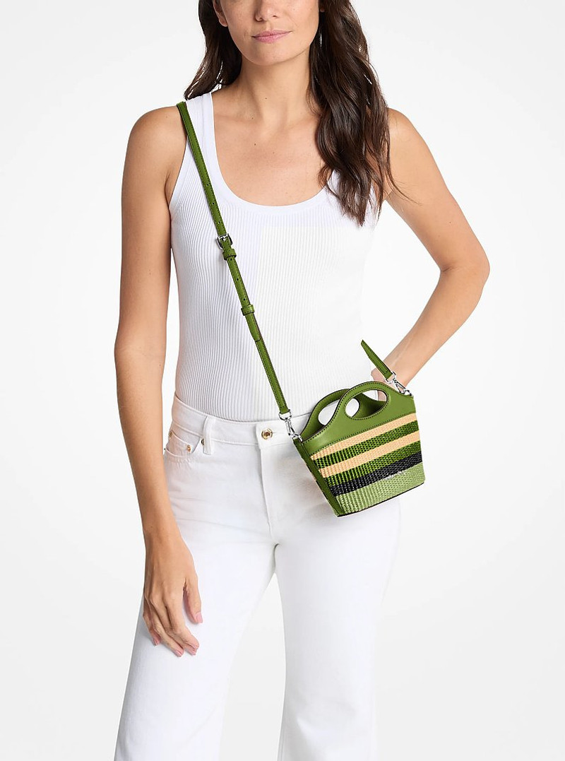 Tatum Small Striped Woven Crossbody Bag 3
