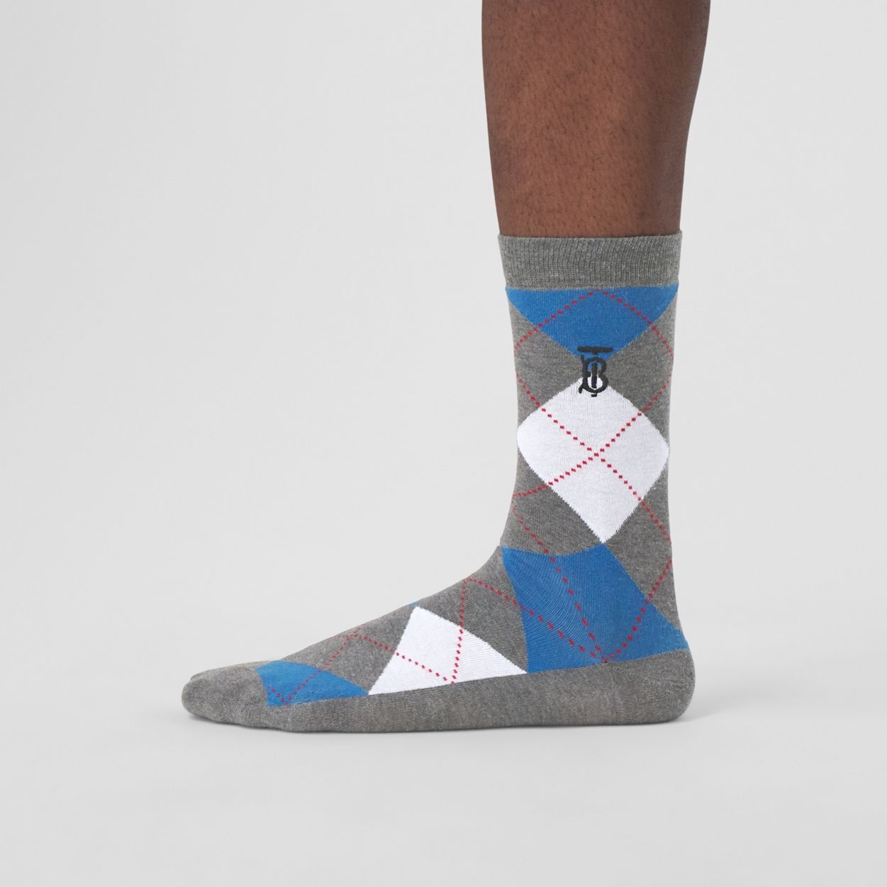 Argyle Intarsia Cotton Cashmere Blend Socks - 3