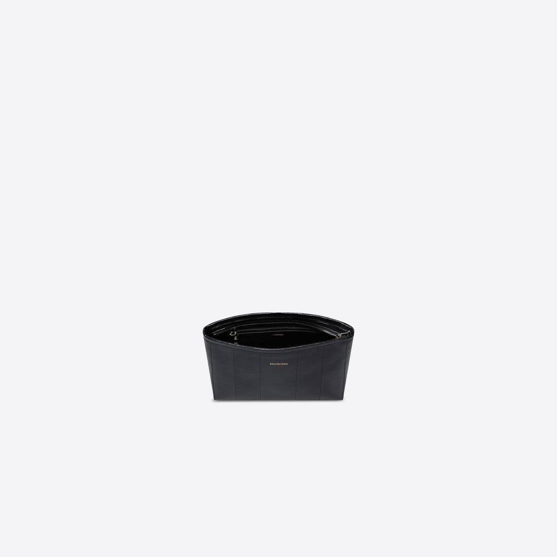 Barbes Small Zip Pouch With Handle in Black - 4