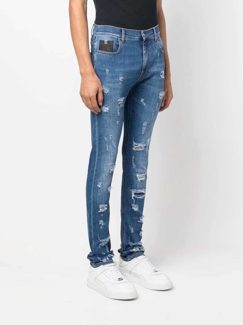 distressed skinny-fit denim jeans - 3