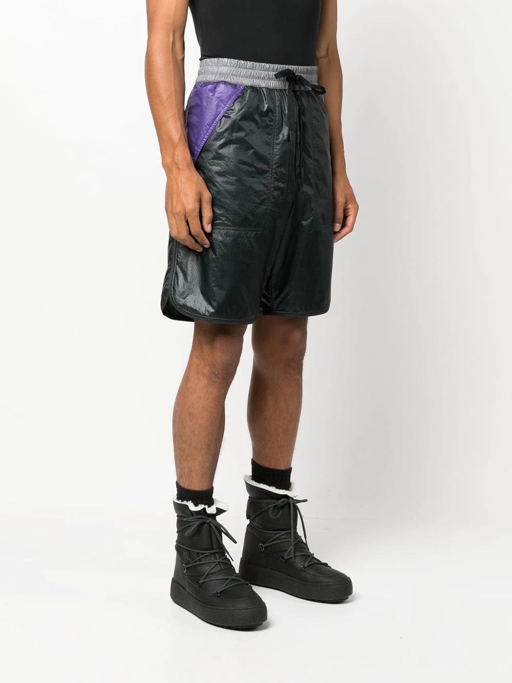 patchwork track shorts - 3