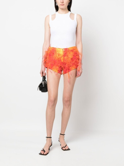 Alanui feather-detail shorts outlook