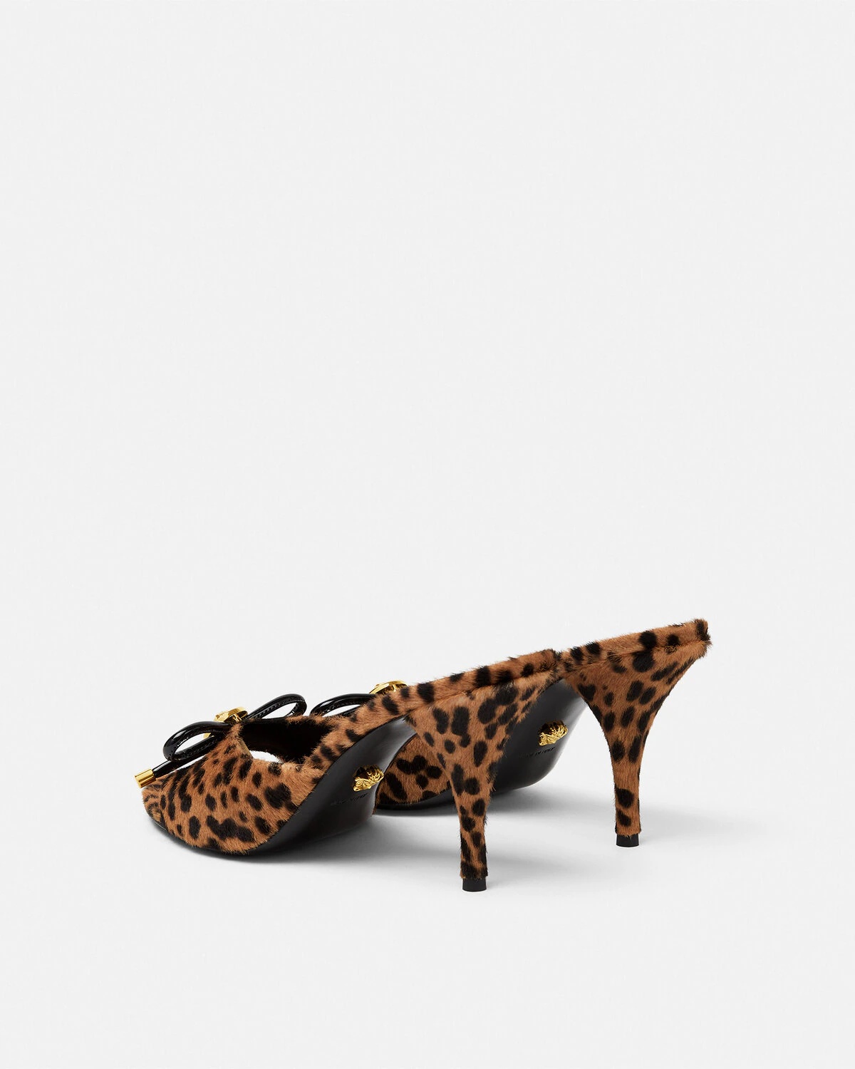Leopard Opera Bow Mules 85 mm - 4