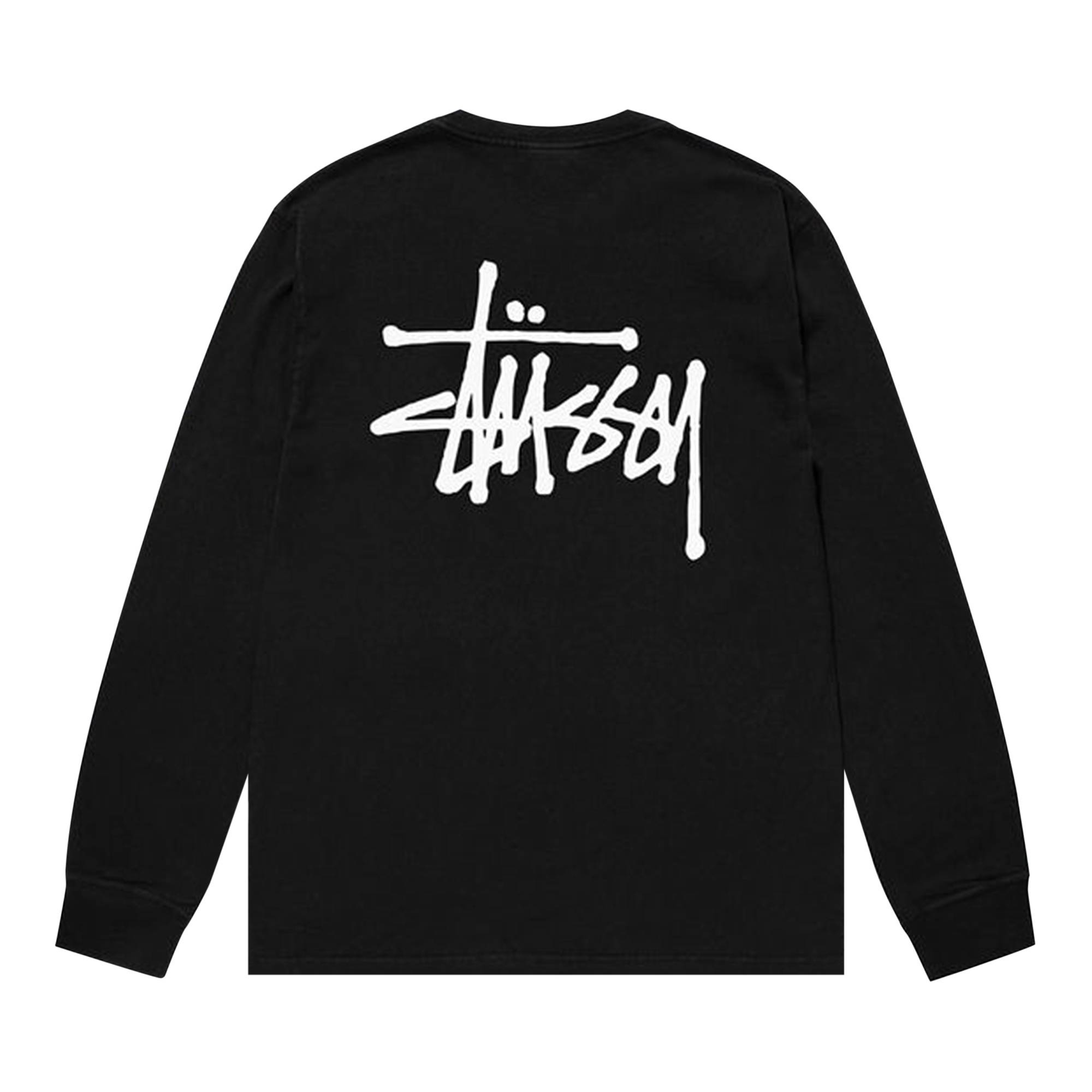 Stussy Basic Pigment Dyed Long-Sleeve Tee 'Black' - 2