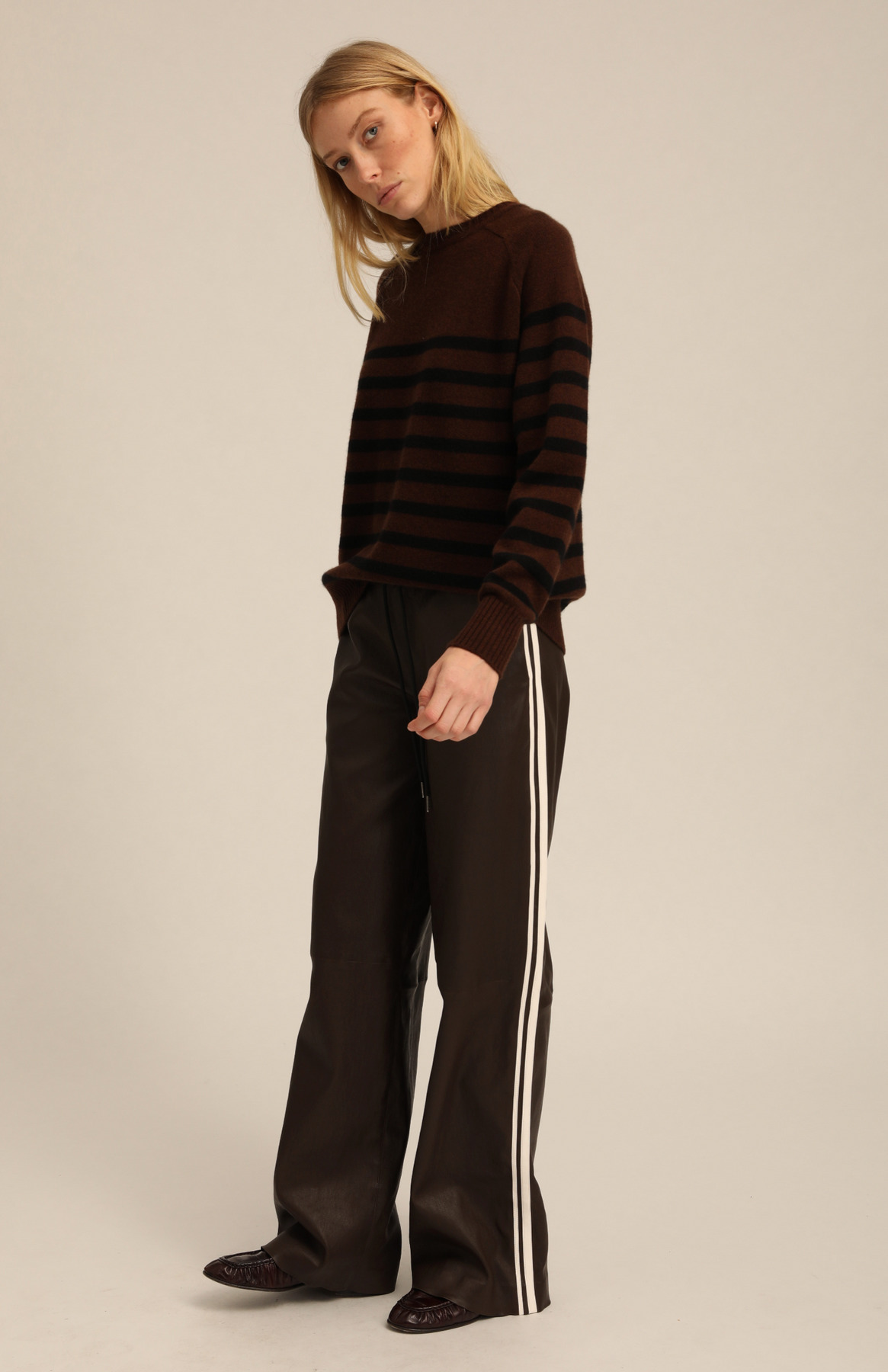 AMERICANO LEATHER BAGGY ATHLETIC PANTS - 2