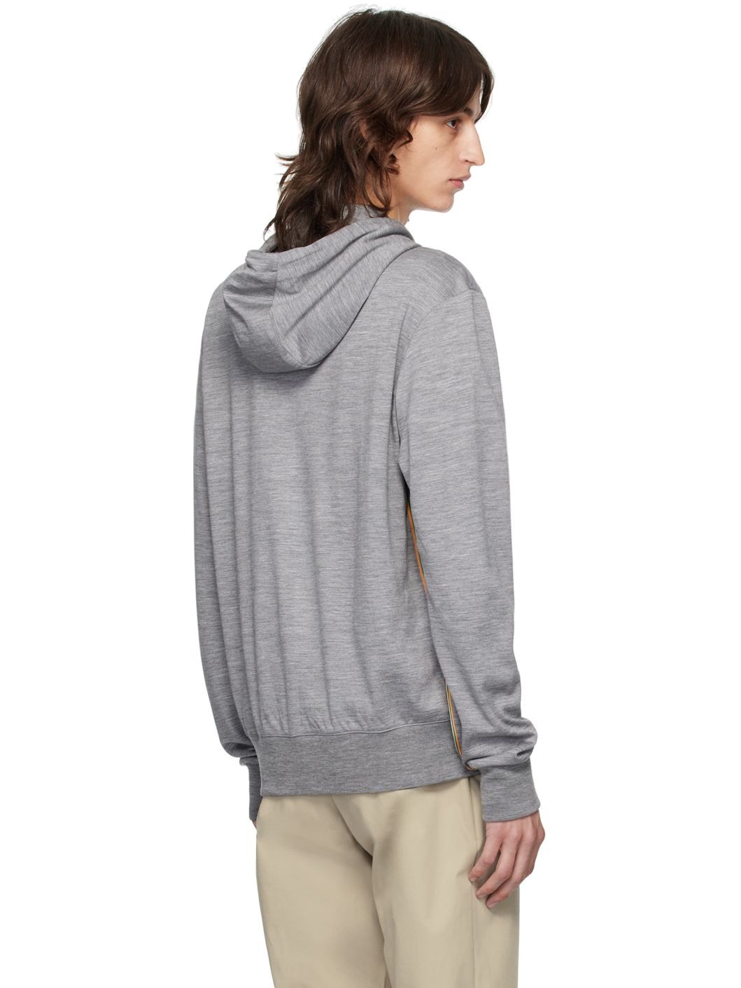 Grey Signature Stripe Hoodie - 3