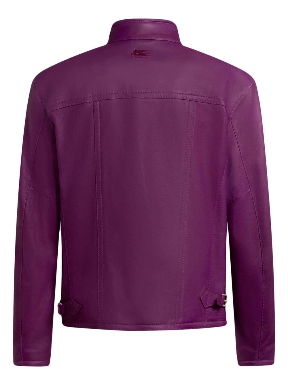 logo leather jacket - 6